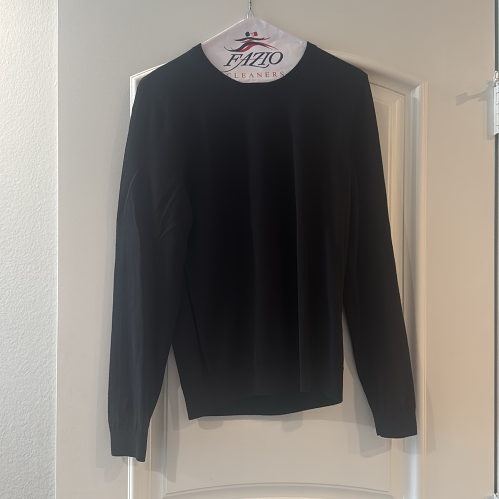 BOSS Slim Fit Black Merino Wool Crewneck Sweater - S - Picture 5 of 16